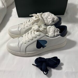 Kate Spade White and Navy Sneakers Ladies size 7.5